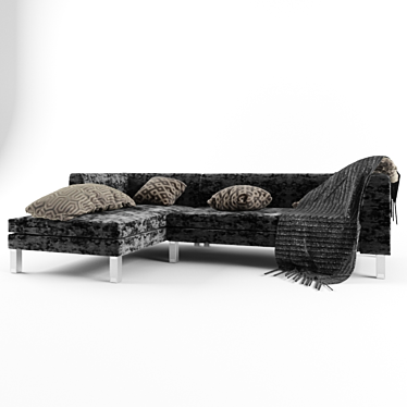 Comfy Sofa with Cushions & Throw: Various Textures 3D model image 1 