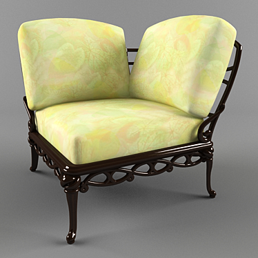 Title: Classic Wooden Corner Chair 3D model image 1 