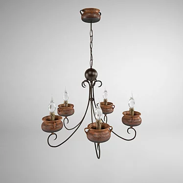 Ceramic Bellon Alfareros Chandelier 3D model image 1 