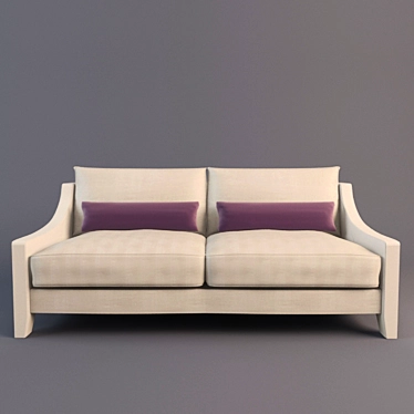 Sleek Modern Sofa - Multiple Sizes 3D model image 1 