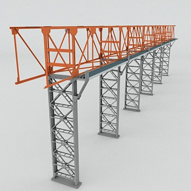 Versatile Cable and Pipe Industrial Rack 3D model image 1 