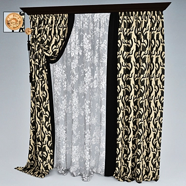 Bedroom Bliss: Stylish Curtain 3D model image 1 