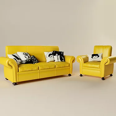 Italian Sofa by Consorzio Cabiate 3D model image 1 