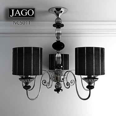 Murano Disco Chandelier: Elegant Lighting Solution 3D model image 1 