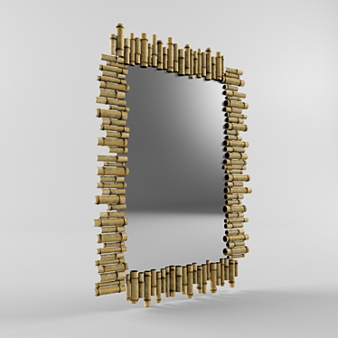 Bamboo Framed Mirror 3D model image 1 