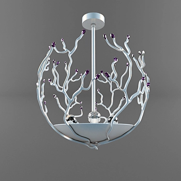 Handcrafted Iron Chandelier 3D model image 1 