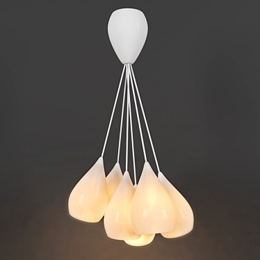 Elegant Porcelain Hanging Lamp 3D model image 1 