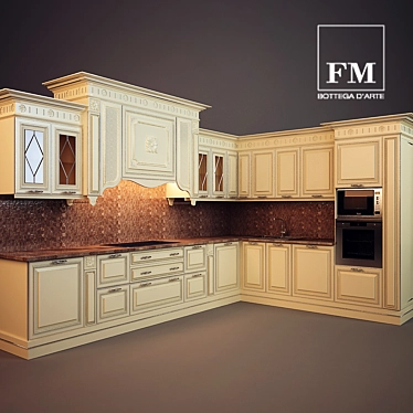 Italian Classic: FIRENZE Kitchen 3D model image 1 