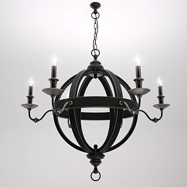 MEDIEVAL METAL ORB CHANDELIER