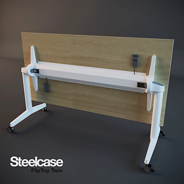 Steelcase Flip Top Twin Table 3D model image 1 