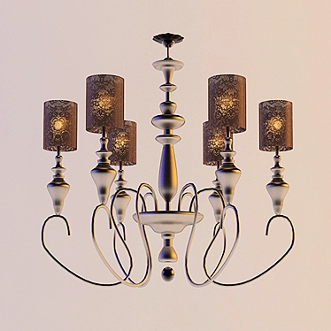 Elegant 6-Light Chandelier-Unknown/China 3D model image 1 