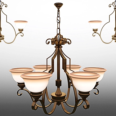 Elegant Crystal Chandelier 3D model image 1 