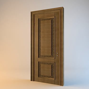 Title: Elegant Textured Interior Door 3D model image 1 