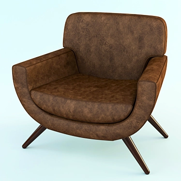 Luxury Leather Accent Chair 3D model image 1 