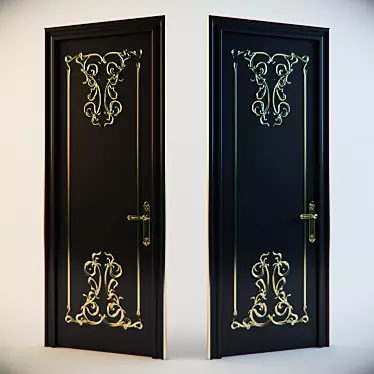 Goldie: Elegant Carved Door 3D model image 1 