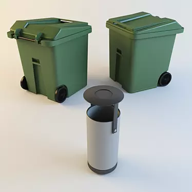 TurboSmooth Trash Bin 3D model image 1 