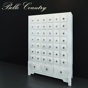 Elegant 45-Drawer White Chest 3D model image 1 