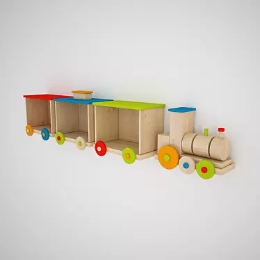 Title: Choo Choo Train Nursery Shelf 3D model image 1 