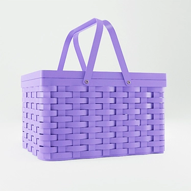 Scandika Wicker Picnic Basket: Stylish & Spacious 3D model image 1 