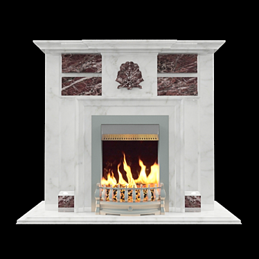 Elegant Modern Fireplace 3D model image 1 