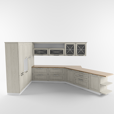 Sleek Modern Kitchen 3D model image 1 