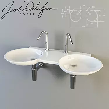 Formilia Spherik: Sleek and Stylish Suspended Ceramic Sink 3D model image 1 