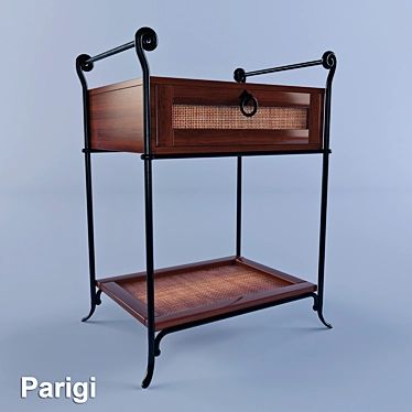 Parigi 2 Bedside Table: Stylish, Compact, Durable 3D model image 1 