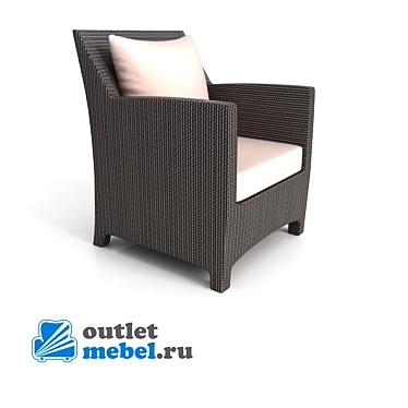 Stylish Synthetic Rattan Chair 3D model image 1 