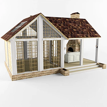 Versatile Gazebo BBQ Pit 3D model image 1 