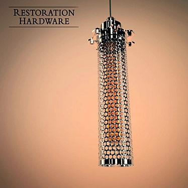 Polished Nickel Perforated Pendant 3D model image 1 