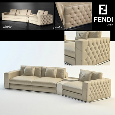 Luxury Plaza Sofa by Fendi 3D model image 1 