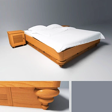 Custom Design Bed | DWG, MAX, FBX Formats 3D model image 1 