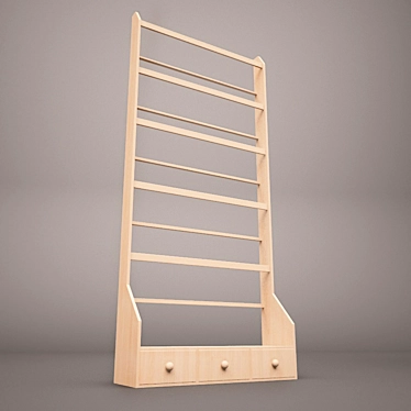 Sleek Magazine Shelf - Scandika 3D model image 1 