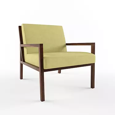 Wooden Frame Lounge Chair 3D model image 1 