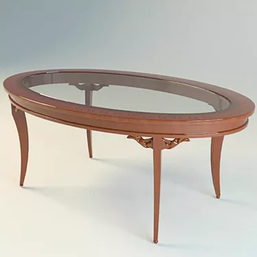 Elegant Oval Glass Table 3D model image 1 
