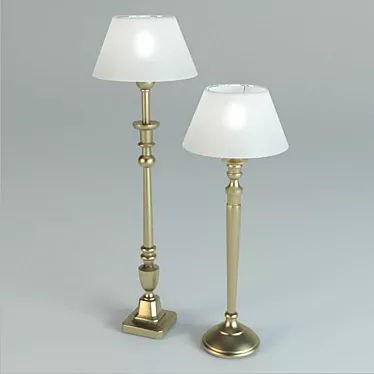 Modern Metal Floor Lamps 3D model image 1 