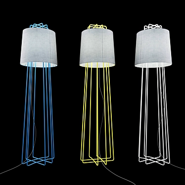 Modern Steel Perimeter Floor Lamp 3D model image 1 