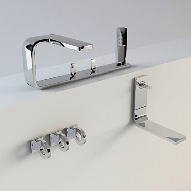 Modern Noken Faucet Set 3D model image 1 