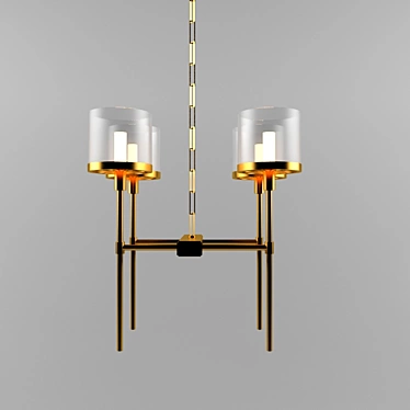 Retro Industrial Glass Lamp 3D model image 1 