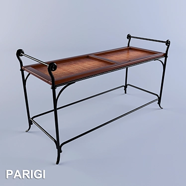 Elegant Parigi 8 Wrought Iron Bench 3D model image 1 
