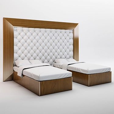 Custom Made Double Bed 3D model image 1 