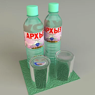 "Arkhyz Mineral Water: Refreshing and Pure 3D model image 1 