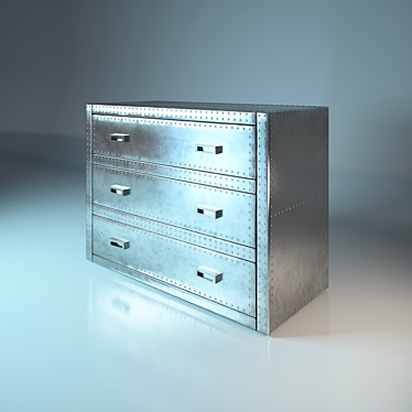 Vegas Dresser 3 Drawer Alu: Modern Elegance for Your Home 3D model image 1 