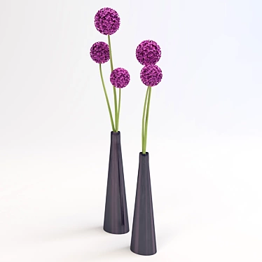 Elegant Blooms in Vase 3D model image 1 