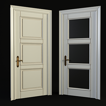 Elegant Glass Paneled Door 3D model image 1 