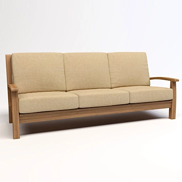 Title: Rattan Elite Sofa Set 3D model image 1 