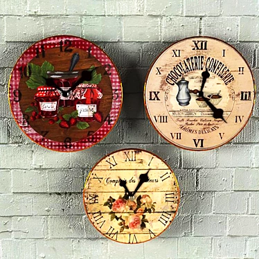 Vintage Wall Clocks: Timeless Elegance for Your Walls 3D model image 1 