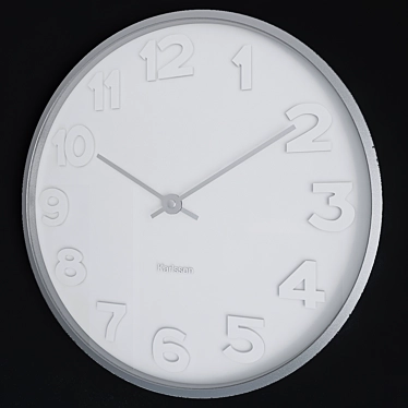 Elegant Steel White Clock 3D model image 1 