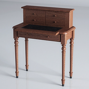 Elegant Oak & Leather Desk 3D model image 1 
