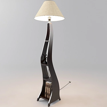 Floor lamp with shelves